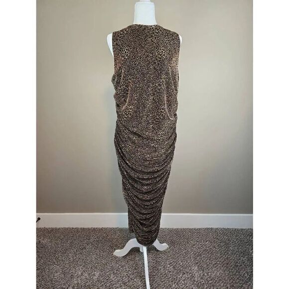 Fashion Nova dress Sz 3XL Gold Glitter Cheetah Print - Picture 1 of 9